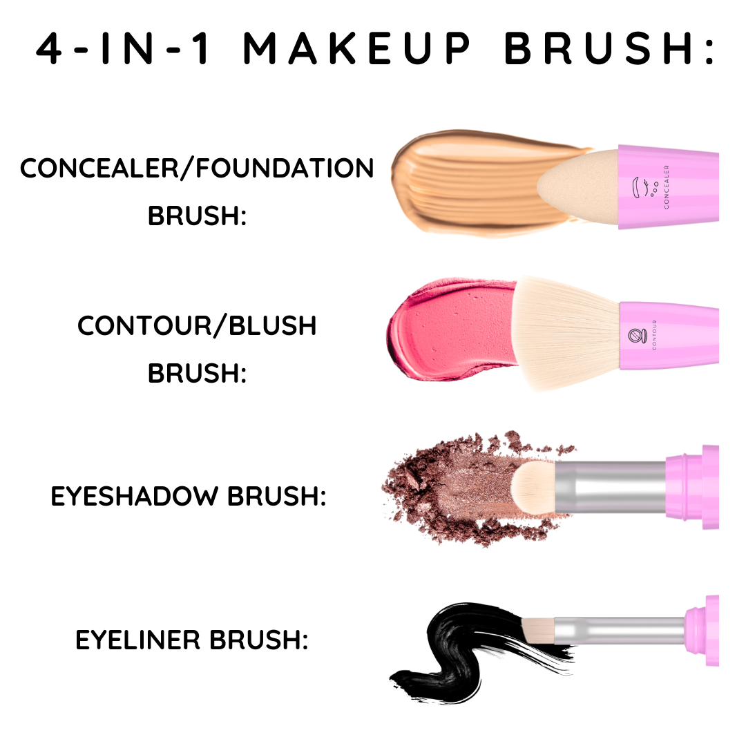 4-in-1 Makeup Brush by Katelia Beauty